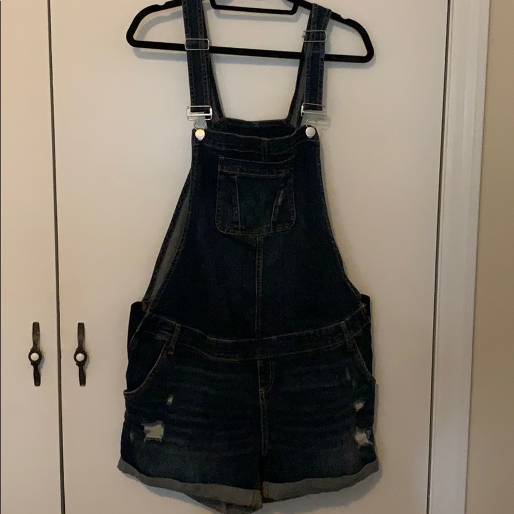 Indigo Blue Maternity Short Overalls